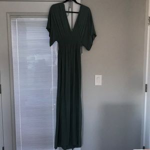 Lovestitch sage green short sleeve maxi dress